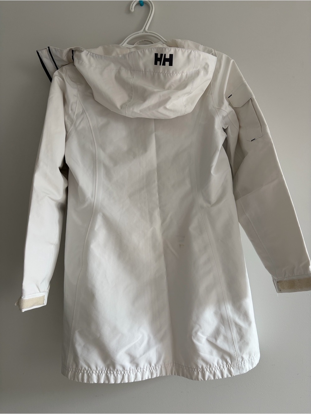 Helly Hansen White Hooded Waterproof Trench Coat - Picture 6 of 9